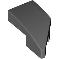 LEFT PLATE 1X2, W/ BOW, 45 DEG. CUT