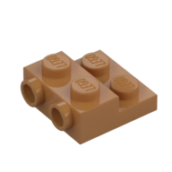 PLATE 2X2X2/3 W. 2. HOR. KNOB